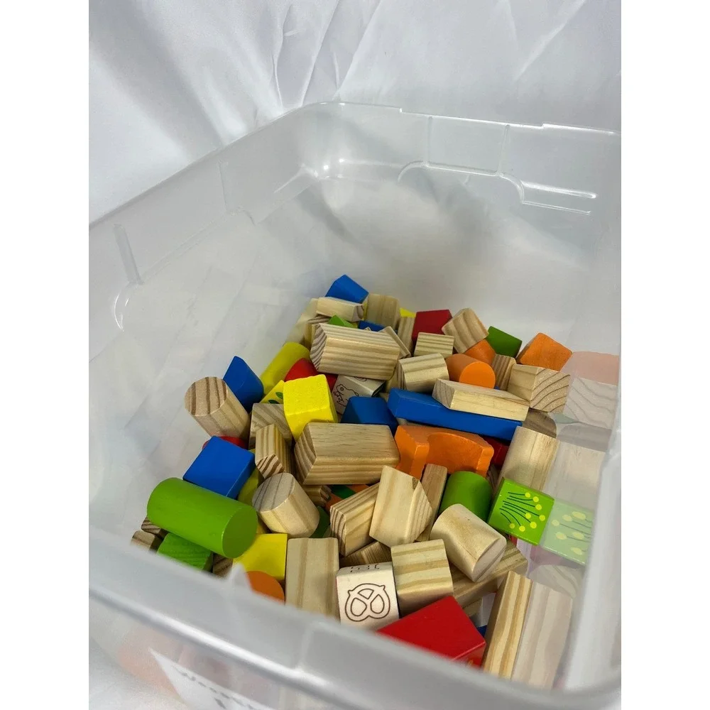 Wooden Building Blocks Toy Set Colorful Educational‎ STEM Learning Blocks